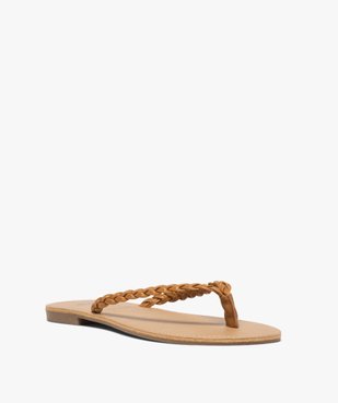 Tongs femme à talon plat et fine bride tressée vue2 - GEMO (CASUAL) - GEMO