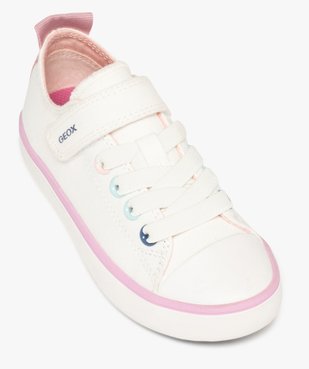Baskets fille en toile à scratch avec oeillets métallisés multicolores - Geox vue5 - GEOX - GEMO