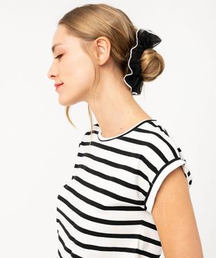 Tee-shirt rayé à manches ultra courtes femme vue1 - GEMO 4G FEMME - GEMO