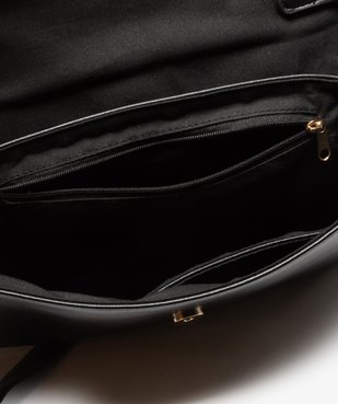 Sac femme avec rabat bi-matières et fermoir métallique vue3 - GEMO (ACCESS) - GEMO