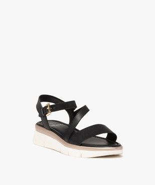 Sandales fille à talon compensé avec bride cheville à boucle vue2 - GEMO (ENFANT) - GEMO