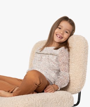Chemise fille à motifs fleuris et rayures brillantes vue1 - GEMO (ENFANT) - GEMO