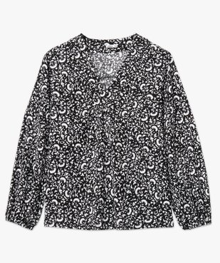 Tee-shirt imprimé à manches longues à col V femme grande taille vue4 - GEMO 4G GT - GEMO