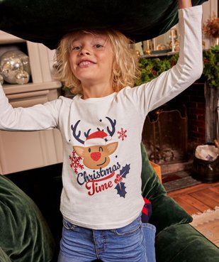 Tee-shirt à manches longues avec motif Noël garçon vue1 - GEMO (ENFANT) - GEMO