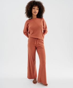 Haut de pyjama en maille côtelée femme vue1 - GEMO 4G FEMME - GEMO