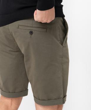 Bermuda homme en toile extensible 5 poches coupe chino vue2 - GEMO (HOMME) - GEMO