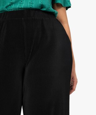 Pantalon femme en maille plissée longueur 7/8ème vue2 - GEMO (G TAILLE) - GEMO