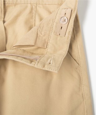 Pantalon garçon chino uni à revers vue3 - GEMO 4G GARCON - GEMO