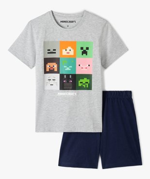 Pyjashort garçon bicolore à manches courtes – Minecraft vue1 - MINECRAFT - GEMO