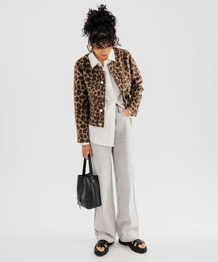 Veste courte à motif léopard femme vue4 - GEMO(FEMME PAP) - GEMO