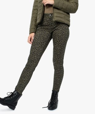 Pantalon femme coupe slim à motifs léopard vue1 - GEMO(FEMME PAP) - GEMO