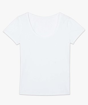 Tee-shirt femme uni à col rond et manches courtes vue4 - GEMO(FEMME PAP) - GEMO