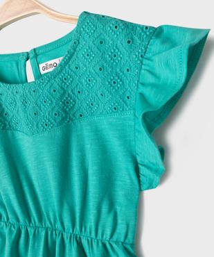Robe en coton avec haut brodé et manches volantées bébé fille vue2 - GEMO(BEBE DEBT) - GEMO