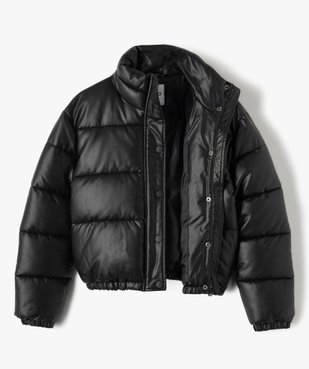Blouson fille matelassé coupe courte avec col montant vue3 - GEMO (JUNIOR) - GEMO