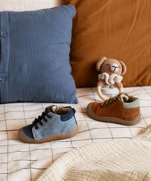 Chaussures premiers pas en cuir à lacets bébé garçon - Na! vue6 - NA! GEMO FOR GOOD - GEMO