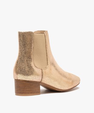 Boots femme unies style chelsea à talon carré vue4 - GEMO (CASUAL) - GEMO