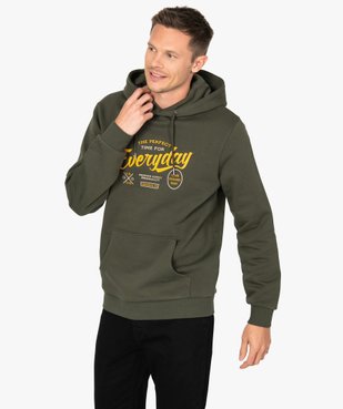 Sweat homme à capuche imprimé et molletonné vue1 - GEMO (HOMME) - GEMO