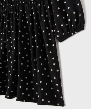 Robe courte à manches longues en maille texturée extensible fille vue2 - GEMO (ENFANT) - GEMO