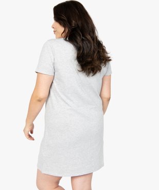 Chemise de nuit femme à manches courtes avec motif vue3 - GEMO(HOMWR FEM) - GEMO