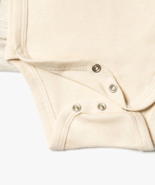 Body bébé à manches longues et fermeture croisée (lot de 3) vue2 - GEMO C4G BEBE - GEMO