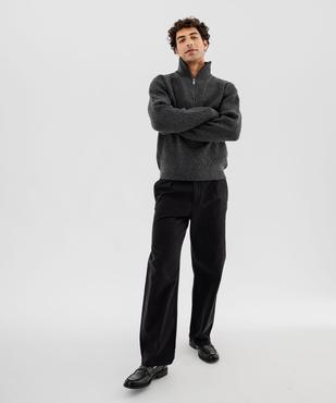 Pull en maille fantaisie avec col zippé homme vue5 - GEMO (HOMME) - GEMO