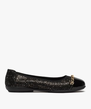 Ballerines femme à bout verni et chaînette métallisée vue1 - GEMO(URBAIN) - GEMO