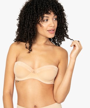 Soutien-gorge balconnet en microfibre et dentelle vue5 - GEMO(HOMWR FEM) - GEMO