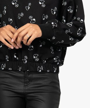 Sweat femme court imprimé - Snoopy & Les Peanuts vue2 - SNOOPY - GEMO