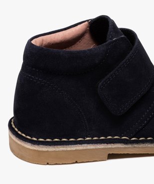 Boots enfant unis en cuir à fermeture scratch vue6 - GEMO (ENFANT) - GEMO
