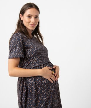 Robe de grossesse et d'allaitement en maille imprimée vue2 - GEMO (MATER) - GEMO