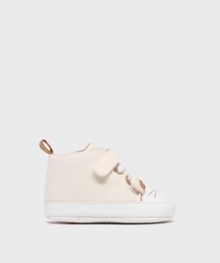 Chaussons de naissance en toile look tennis bébé vue1 - LITTLE LOVE - GEMO