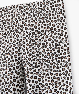 Legging en coton stretch imprimé léopard fille vue3 - GEMO 4G FILLE - GEMO