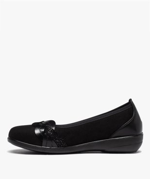 Ballerines femme confort en suédine avec bride tressée vue3 - GEMO 4G FEMME - GEMO