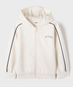 Sweat zippé à capuche avec liserés contrastants fille vue2 - GEMO (ENFANT) - GEMO