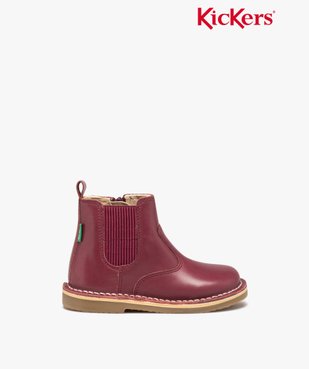 Boots bébé fille unies en cuir style Chelsea - Kickers vue1 - KICKERS - GEMO