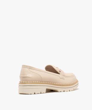 Mocassins chunky avec dessus aspect raphia femme vue4 - FOLLOW ME - GEMO