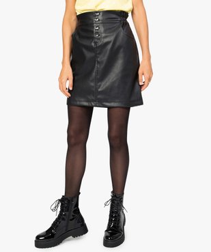 Jupe femme en cuir imitation avec boutons fantaisie vue1 - GEMO(FEMME PAP) - GEMO