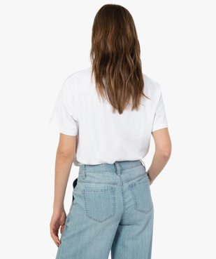 Tee-shirt femme à manches courtes avec inscription vue4 - GEMO(FEMME PAP) - GEMO