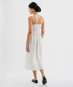 Robe midi à fines bretelles en tissu texturé femme vue3 - GEMO 4G FEMME - GEMO