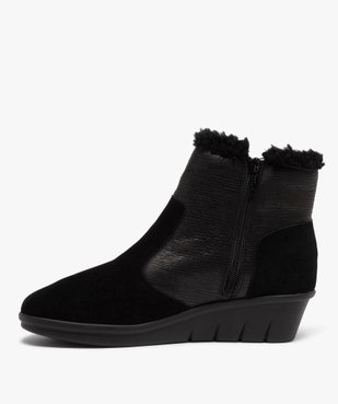 Boots femme confort unies à talon et doublure chaude vue3 - GEMO (CONFORT) - GEMO