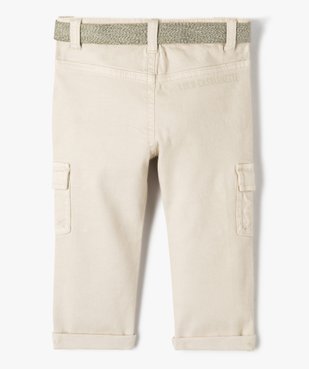 Pantalon bébé garçon cargo avec ceinture chinée - LuluCastagnette vue4 - LULUCASTAGNETTE - GEMO