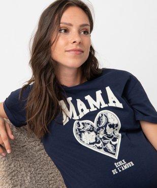 Tee-shirt de maternité compatible allaitement avec motif  vue5 - GEMO (MATER) - GEMO