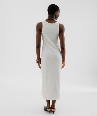 Robe longue sans manches en maille côtelée femme vue3 - GEMO(FEMME PAP) - GEMO