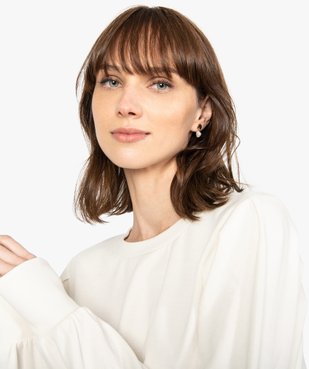 Sweat femme en maille légère et manches froncées vue2 - GEMO(FEMME PAP) - GEMO