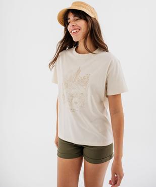 Tee-shirt manches courtes avec motif désert femme vue2 - GEMO 4G FEMME - GEMO