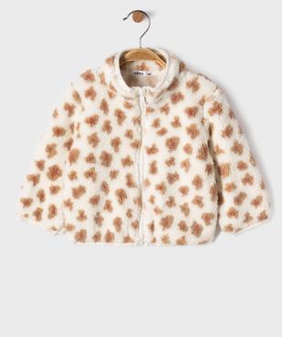 Sweat zippé en sherpa bébé fille vue2 - GEMO(BEBE DEBT) - GEMO