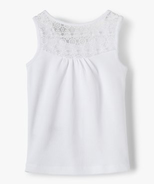 Débardeur fille côtelé avec dos en dentelle brodée vue3 - GEMO (ENFANT) - GEMO