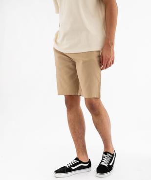 Bermuda en lin et coton coupe droite homme vue1 - GEMO (HOMME) - GEMO