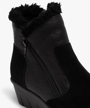 Boots femme confort unies à talon et doublure chaude vue6 - GEMO (CONFORT) - GEMO