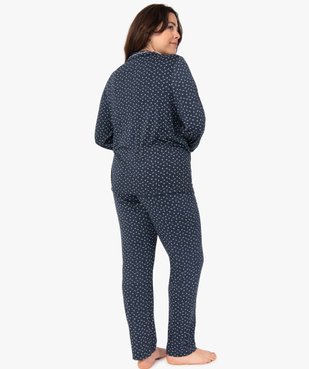 Pyjama femme grande taille deux pièces : chemise et pantalon vue3 - GEMO(HOMWR FEM) - GEMO